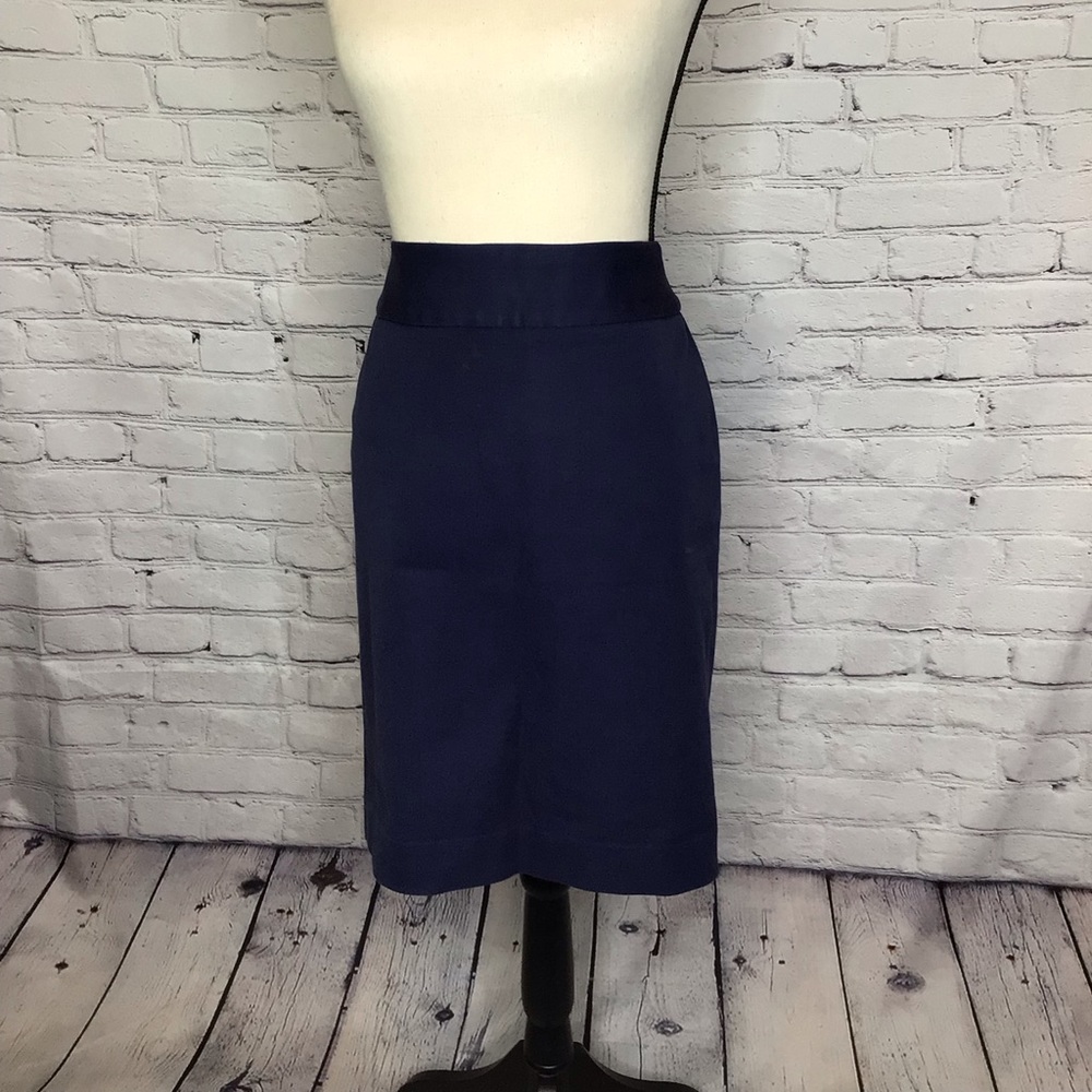 Banana Republic Blue Twill Straight Skirt 4